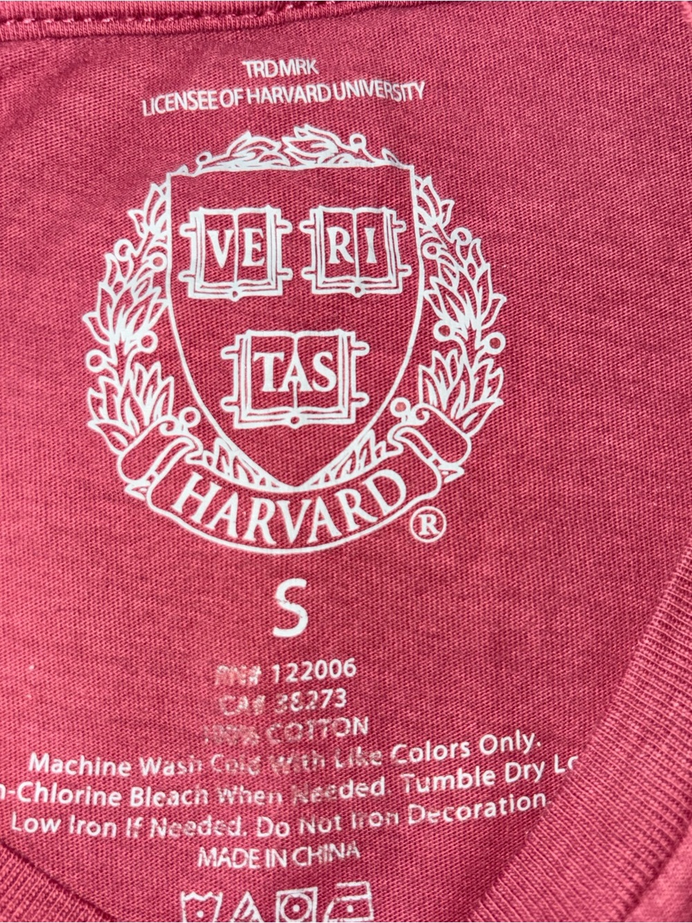 Harvard University Short Sleeve Tee - Raspberry - Picture 4 of 4